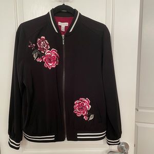 Embroidered Lightweight bomber style jacket